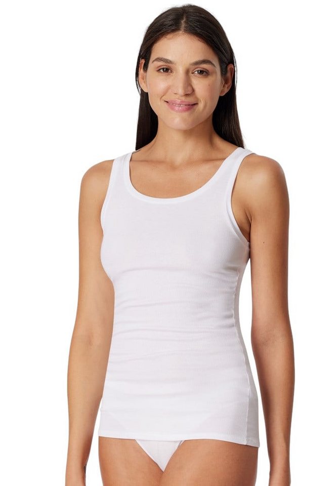 Schiesser Tanktop Tank-Top Pure Rib Unterwäsche weiss Damen von Schiesser