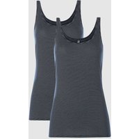 Schiesser Tanktop mit Strukturmuster im 2er-Pack in Dunkelblau, Größe 40 von Schiesser
