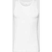 Schiesser Tanktop mit geripptem Rundhalsausschnitt Modell '1 BLACK' in Weiss, Größe L von Schiesser