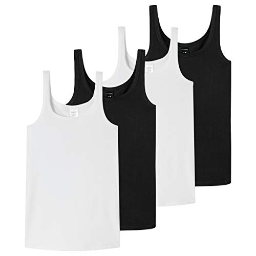 Schiesser - Teens Girls - 95/5 Multipacks - Tops - 173528-4er Spar-Pack (152 Schwarz/Weiß) von Schiesser