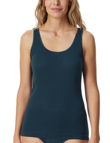 Schiesser Damen Trägertop Baumwolle - Luxury, dunkelblau_181512, 36 von Schiesser