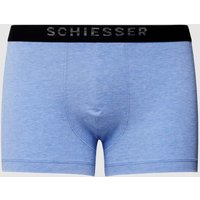Schiesser Trunks in melierter Optik Modell 'Piqué' in Bleu, Größe XXL von Schiesser