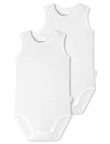 Schiesser Unisex Baby 2 PACK Wickelbody ohne Arm mit Knöpfen - 100% Organic Bio Baumwolle - Größe 56 bis 104 von Schiesser