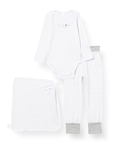 Schiesser Unisex Baby Geschenkidee Set zur Geburt Hose+Body+Mütze - 100% Organic Cotton, Graumeliert, 74 von Schiesser