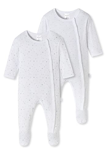 Schiesser Unisex - Baby Schlafanzug Einteiler Body mit Fuß 2er Pack Doppelpack - 179482, Größe Kinder:80, Farbe:Sortiert von Schiesser