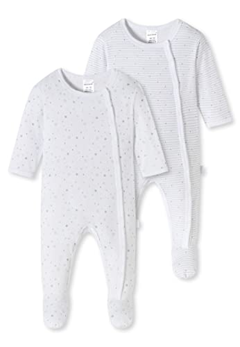 Schiesser Unisex - Baby Schlafanzug Einteiler Body mit Fuß 2er Pack Doppelpack - 179482, Größe Kinder:86, Farbe:Sortiert von Schiesser