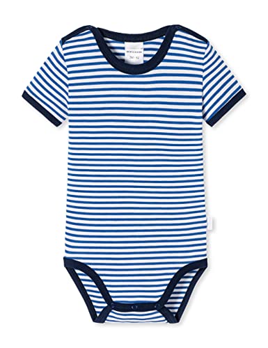 Schiesser Unisex Kinder Body halbarm Baby-und Kleinkind Unterwäsche-Satz, blau weiß gestreift, 56 von Schiesser