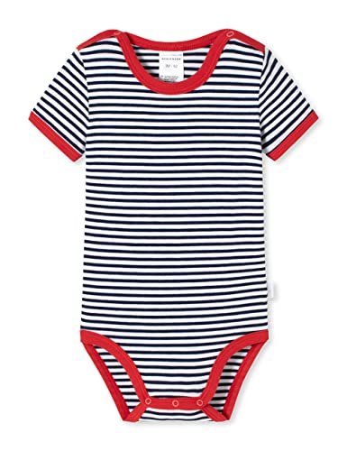 Schiesser Unisex Kinder Body halbarm Baby-und Kleinkind Unterwäsche-Satz, dunkelblau weiß gestreift, 62 von Schiesser