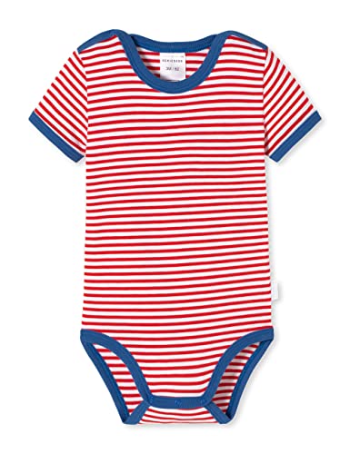 Schiesser Unisex Kinder Body halbarm Baby-und Kleinkind Unterwäsche-Satz, rot weiß blau gestreift, 56 von Schiesser