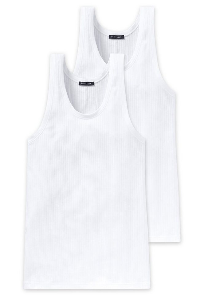 Schiesser Unterhemd "Authentic" (2er-Pack) mit Nadelzug-Muster von Schiesser