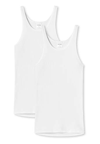 Schiesser Unterhemd 2 St. (2 Pack) Original Doppelripp Sportjacke - Weiß: Größe: 6 (Gr. L) von Schiesser