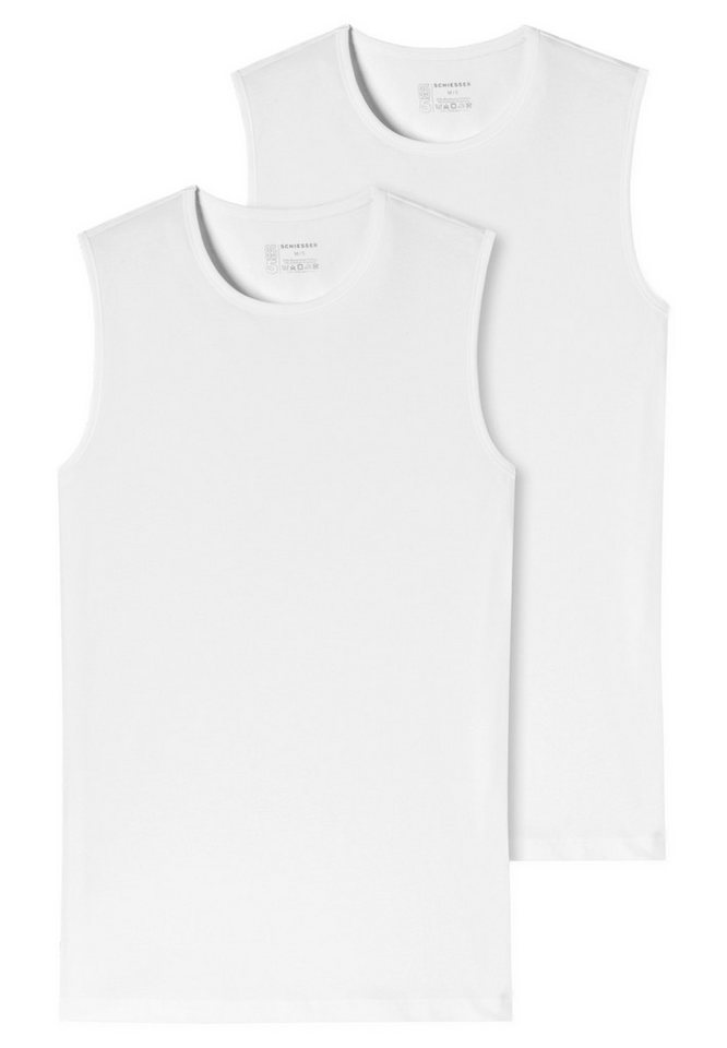 Schiesser Unterhemd 2er-Pack - 95/5 - Organic Cotton (Spar-Set) Unterhemd / Tanktop - Baumwolle - Komfortabler Rundhalsausschnitt von Schiesser