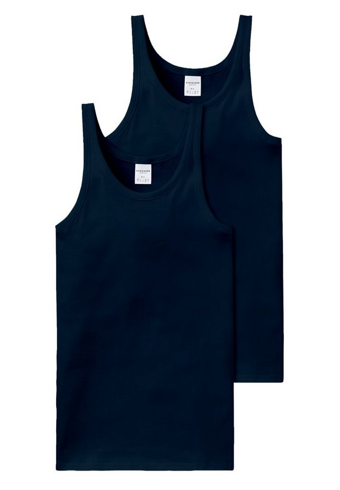 Schiesser Unterhemd 2er Pack Cotton Essentials Feinripp (Spar-Set, 2-St) Unterhemd / Tanktop - Baumwolle - Strapazierfähig von Schiesser