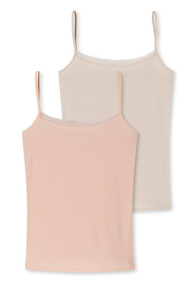 Schiesser Unterhemd 2er Pack Cotton Lace (Spar-Set, 2-St) Spaghetti Top - Baumwolle - Atmungsaktiv von Schiesser