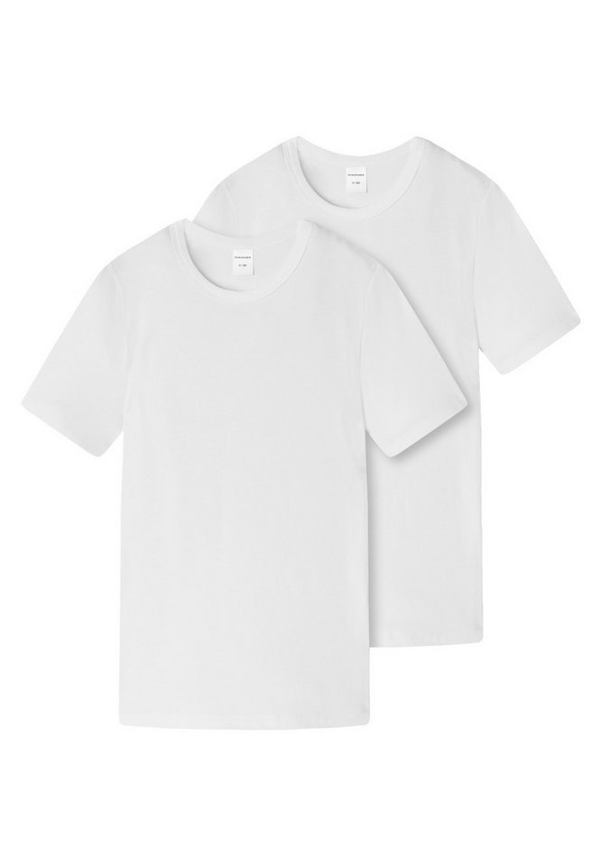 Schiesser Unterhemd 2er Pack Teens Boys 95/5 Organic Cotton (Spar-Set, 2-St) Unterhemd / Shirt Kurzarm - Baumwolle - Mit rundem Halsausschnitt von Schiesser