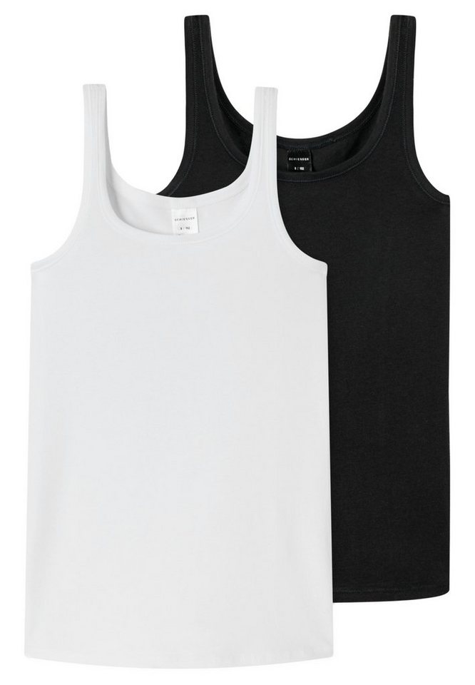 Schiesser Unterhemd 2er Pack Teens Girls 95/5 Organic Cotton (Spar-Set, 2-St) Unterhemd / Top - Baumwolle - Arm- und Halsausschnitt mit Einfass von Schiesser