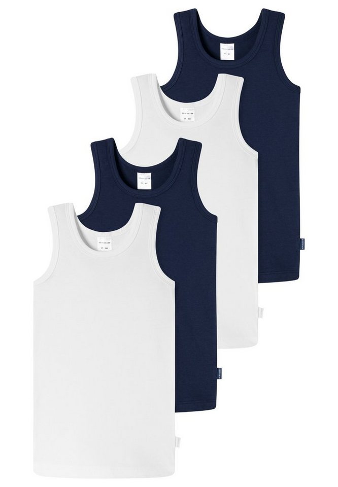 Schiesser Unterhemd 4er Pack Kids Boys 95/5 Organic Cotton (Spar-Set, 4-St) Unterhemd / Tanktop - Baumwolle - von Schiesser