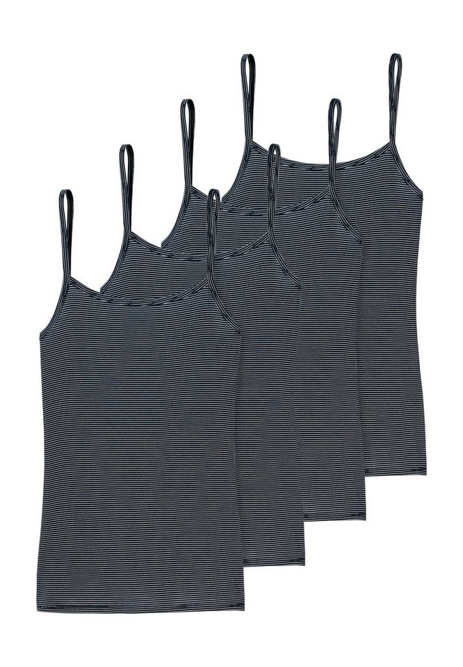 Schiesser Unterhemd 4er Pack Modal Essentials (Spar-Set) Spaghetti Top - Hals- und Armausschnitt mit feinem Einfass von Schiesser