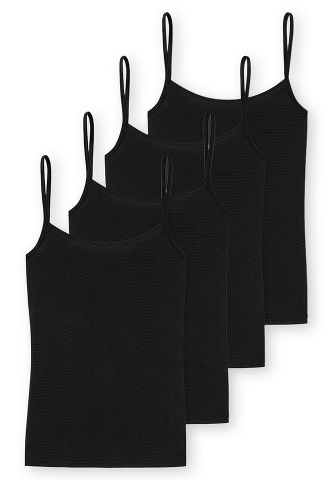 Schiesser Unterhemd 4er Pack Modal Essentials (Spar-Set) Spaghetti Top - Hals- und Armausschnitt mit feinem Einfass von Schiesser