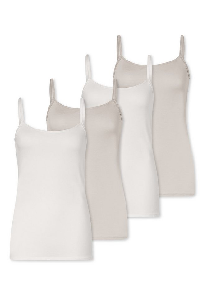 Schiesser Unterhemd 4er Pack Modal Essentials (Spar-Set, 4-St) Spaghetti Top - Atmungsaktiv von Schiesser