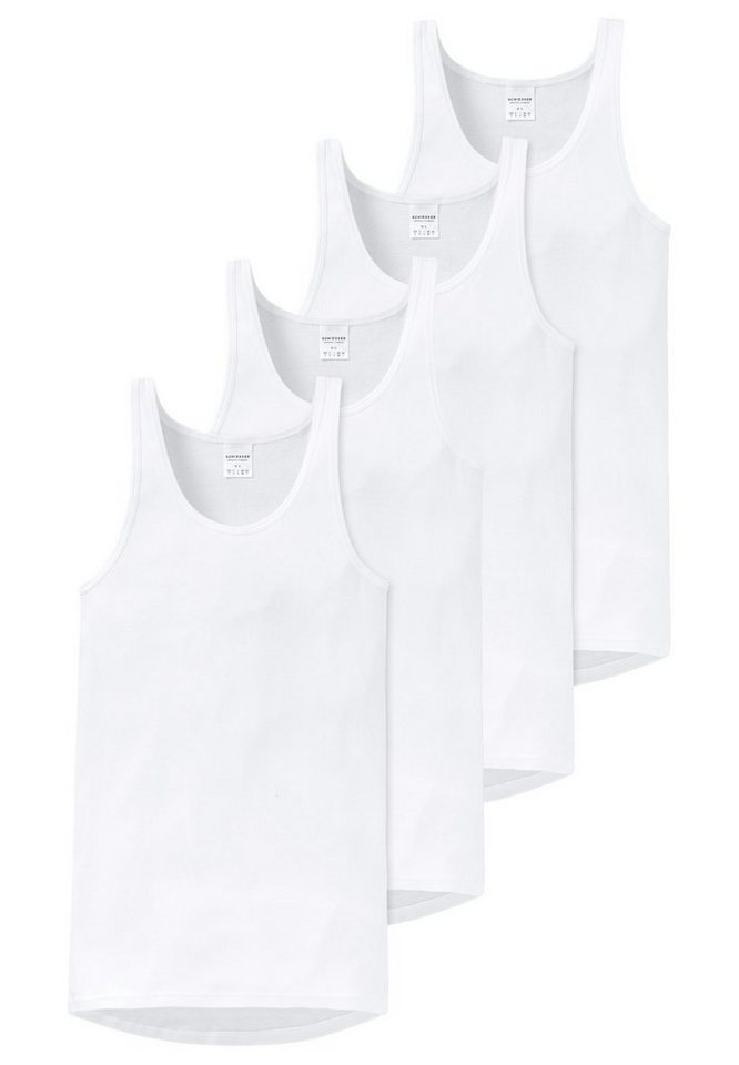 Schiesser Unterhemd 4er Pack Original Classics Feinripp (Spar-Set, 4-St) Unterhemd / Tanktop - Baumwolle - von Schiesser