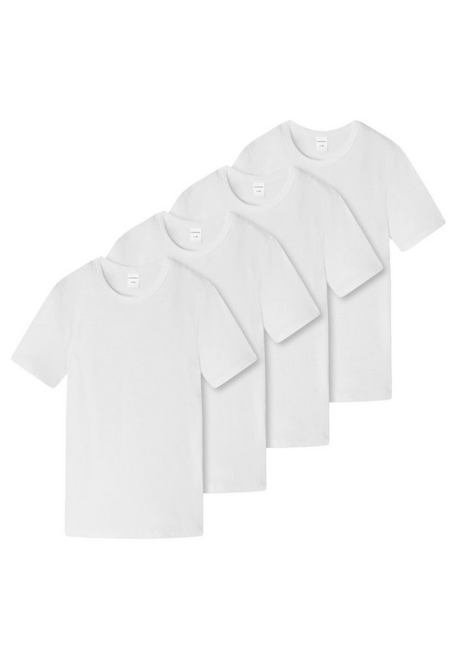 Schiesser Unterhemd 4er Pack Teens Boys 95/5 Organic Cotton (Spar-Set, 4-St) Unterhemd / Shirt Kurzarm - Baumwolle - Mit rundem Halsausschnitt von Schiesser