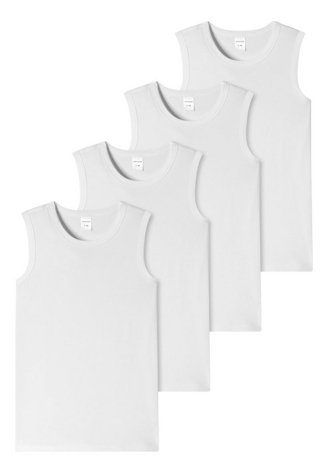 Schiesser Unterhemd 4er Pack Teens Boys 95/5 Organic Cotton (Spar-Set, 4-St) Unterhemd / Tanktop - Baumwolle - Mit breiteren Trägern von Schiesser