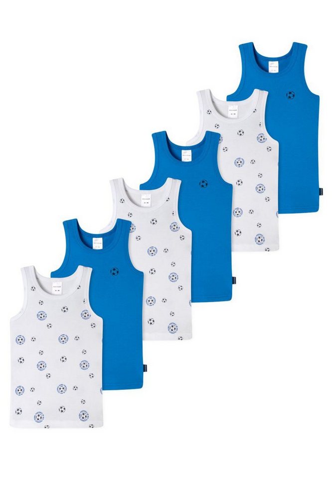 Schiesser Unterhemd 6er Pack Kids Boys Feinripp Organic Cotton (Spar-Set, 6-St) Unterhemd / Tanktop - Baumwolle - Mit komfortablem Rundhalsausschnit von Schiesser