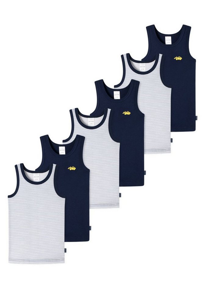 Schiesser Unterhemd 6er Pack Kids Boys Feinripp Organic Cotton (Spar-Set, 6-St) Unterhemd / Tanktop - Baumwolle - Mit komfortablem Rundhalsausschnit von Schiesser