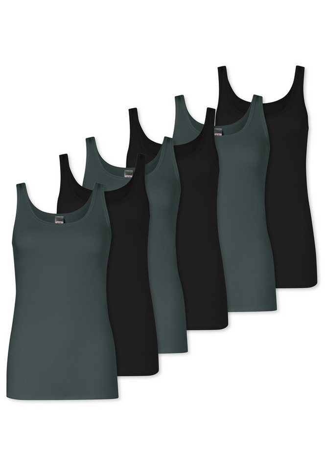 Schiesser Unterhemd 6er Pack Modal Essentials (Spar-Set, 6-St) Unterhemd / Top - Hals- und Armausschnitt mit feinem Einfass von Schiesser