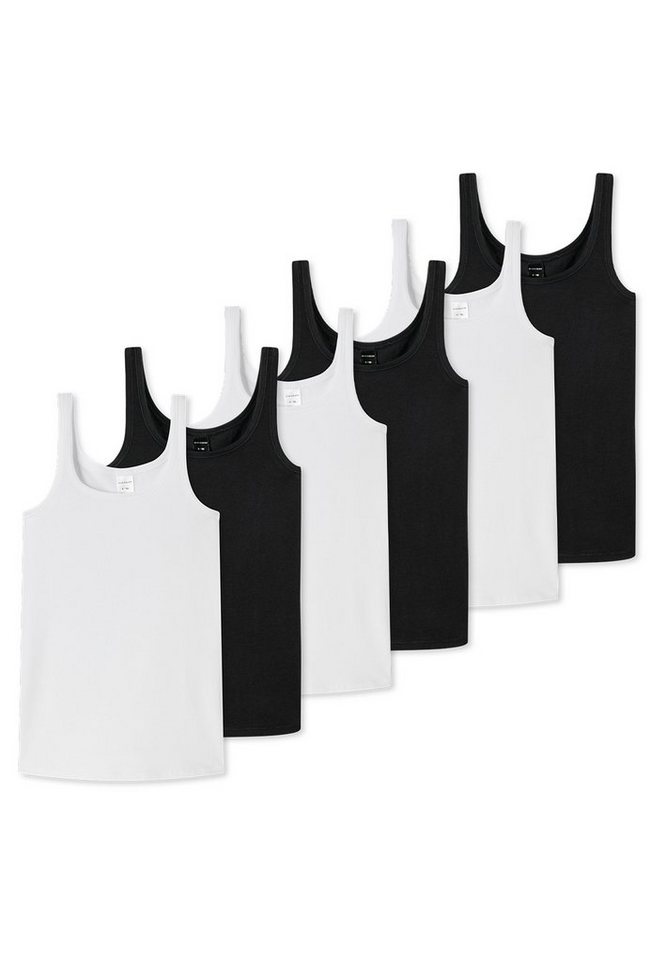 Schiesser Unterhemd 6er Pack Teens Girls 95/5 Organic Cotton (Spar-Set, 6-St) Unterhemd / Tanktop - Baumwolle - Arm- und Halsausschnitt mit Einfass von Schiesser