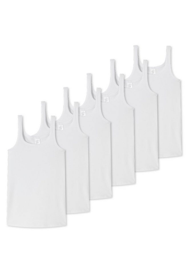 Schiesser Unterhemd 6er Pack Teens Girls 95/5 Organic Cotton (Spar-Set, 6-St) Unterhemd / Top - Baumwolle - Arm- und Halsausschnitt mit Einfass von Schiesser