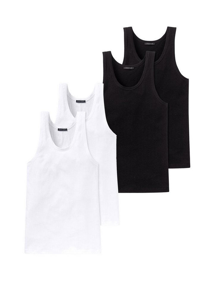 Schiesser Unterhemd Authentic (4-St) unterhemd unterzieh-shirt ärmellos von Schiesser