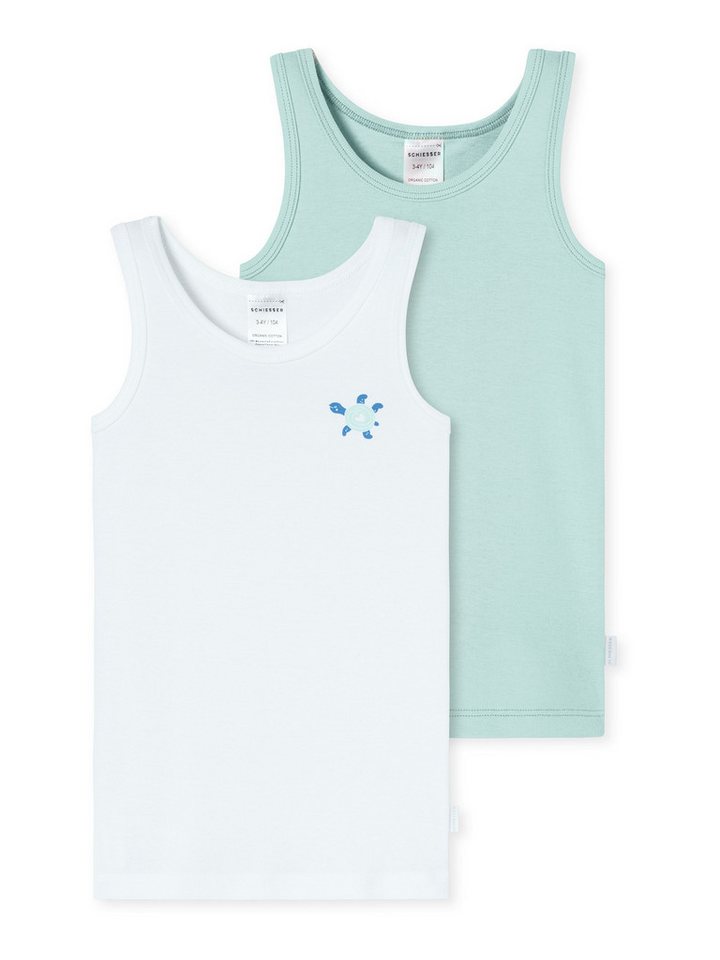 Schiesser Unterhemd Fine Rib (2-St) unterhemd unterzieh-shirt ärmellos von Schiesser