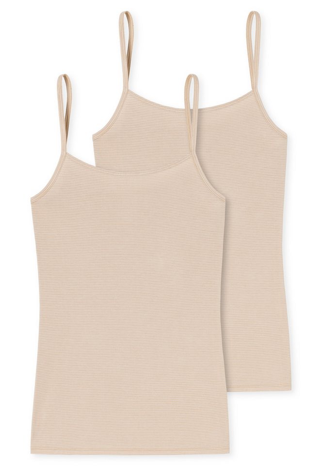 Schiesser Unterhemd Modal Essentials (2er Pack) Single Jersey, schmale Träger, feine Streifen von Schiesser
