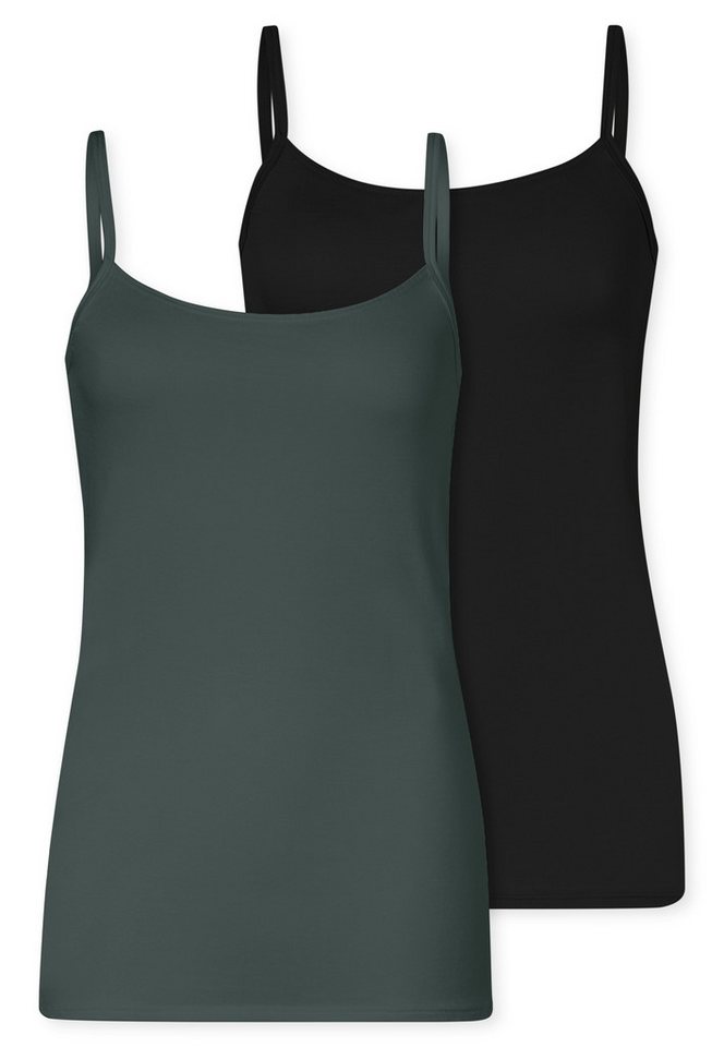 Schiesser Unterhemd Modal Essentials (2er Pack) Spaghetti-Träger, Single Jersey, temperaturausgleichend von Schiesser