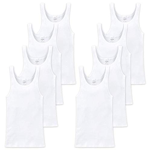 Schiesser Unterhemden 8er Pack, Herren, Doppelripp oder Feinripp (XXX-Large, Weiß (Doppelripp)) von Schiesser