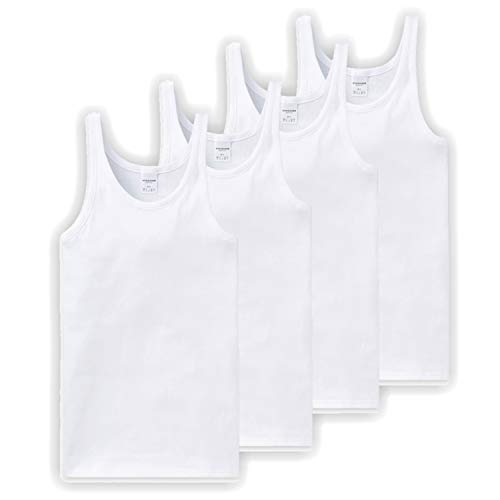 Schiesser Unterhemden Feinripp (8 (XXL), 4 X Weiß) von Schiesser