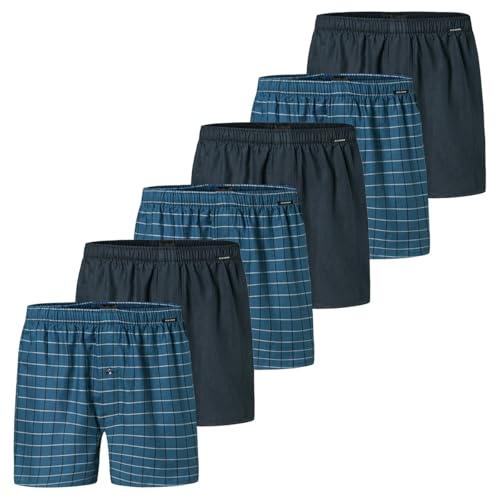 Schiesser - Web - Boxershorts - 6er Pack (8 Dunkelblau/blau) von Schiesser
