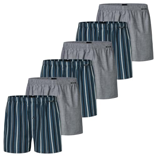 Schiesser - Web - Boxershorts - 6er Pack (8 Dunkelblau/grau) von Schiesser