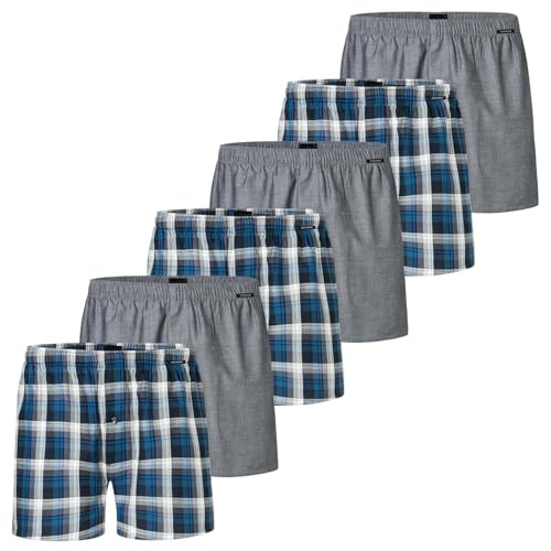 Schiesser - Web - Boxershorts - 6er Pack (9 Blau/grau) von Schiesser
