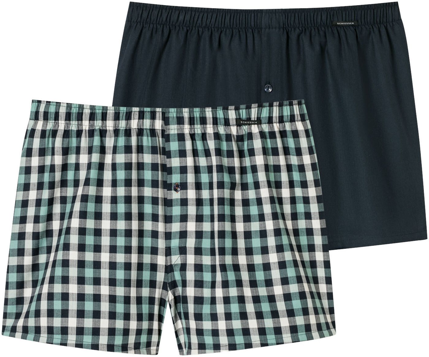 Schiesser Webboxer "Boxershorts Multipacks" (2er-Pack) mit funktionaler Knopfleiste und sichtbarem Knopf von Schiesser