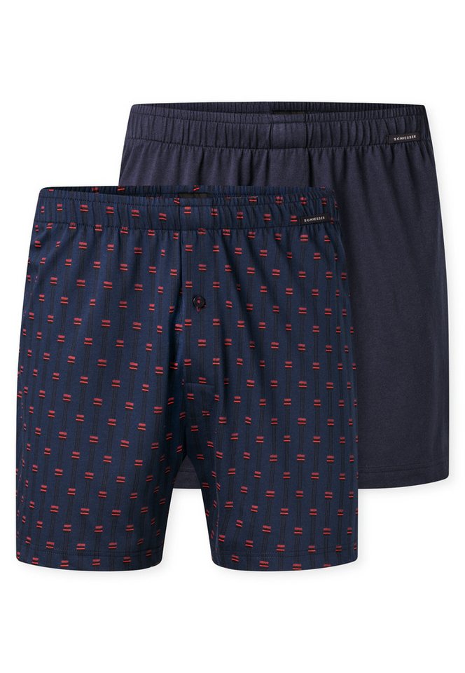 Schiesser Weiter Boxer Boxershorts Multipacks (2er Pack) ideal als Geschenk, mit Eingriff von Schiesser