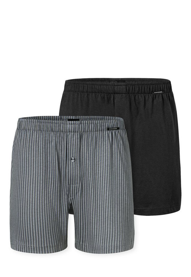 Schiesser Weiter Boxer Boxershorts Multipacks (2er Pack) ideal als Geschenk, mit Eingriff von Schiesser