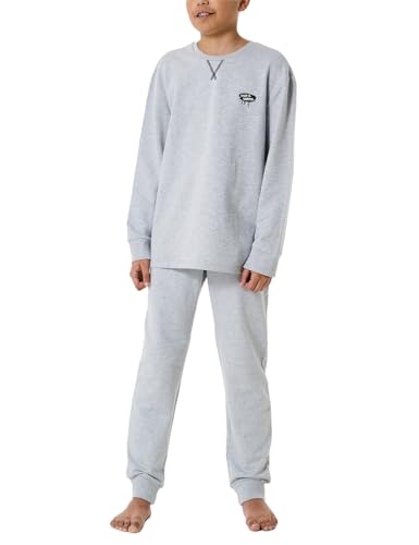 Schiesser Jungen Schlafanzug Warme Qualitäten Frottee - Fleece Interlock Größe 140 Bis 176 Pyjamaset, Grau-Mel._181997, 140 EU von Schiesser