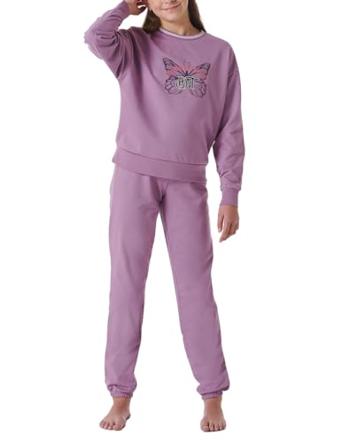 Schiesser Mädchen Schlafanzug Warme Qualitäten Frottee - Fleece Sweat Größe 140 Bis 176 Pyjamaset, Mauve_181973, 140 EU von Schiesser