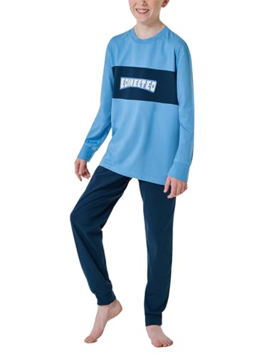 Schiesser Jungen Schlafanzug Set lang - 100% Organic Bio Baumwolle - Größe 140 bis 176, hellblau_181995, 176 Schiesser Jungen Schlafanzug Set lang - 100% Organic Bio Baumwolle - Größe 140 bis 176, hellblau_181995, 176 von Schiesser