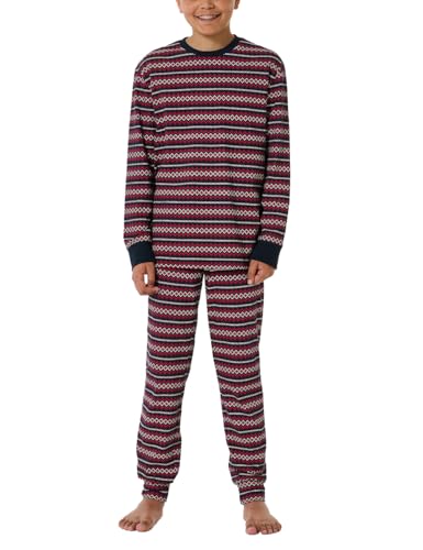 Schiesser Jungen Schlafanzug Set lang - 100% Organic Bio Baumwolle - Größe 140 bis 176, Nachtblau_182112, 164 von Schiesser