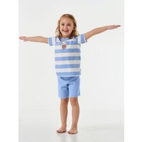 Schlafanzug kurz Blockringel Einhorn weiß - Casual World 116 von Schiesser