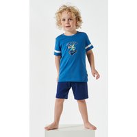 Schlafanzug kurz Krokodil blau - Casual World 92 von Schiesser